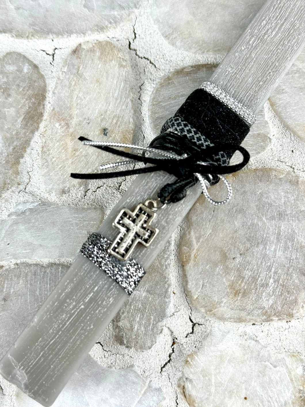 Square  Easter Candle with Cross Necklace  EC202447