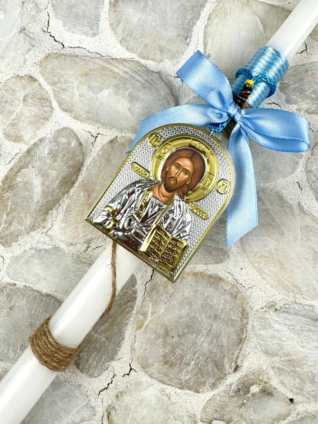 Corded Easter Candle Jesus Icon EC2024202