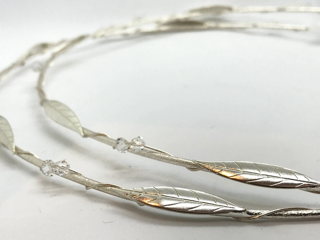 Stefana Wedding Crowns 25 Silver Olive Leaf with Crystals