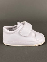 Load image into Gallery viewer, White Leather Walking Shoe with Velcro Strap
