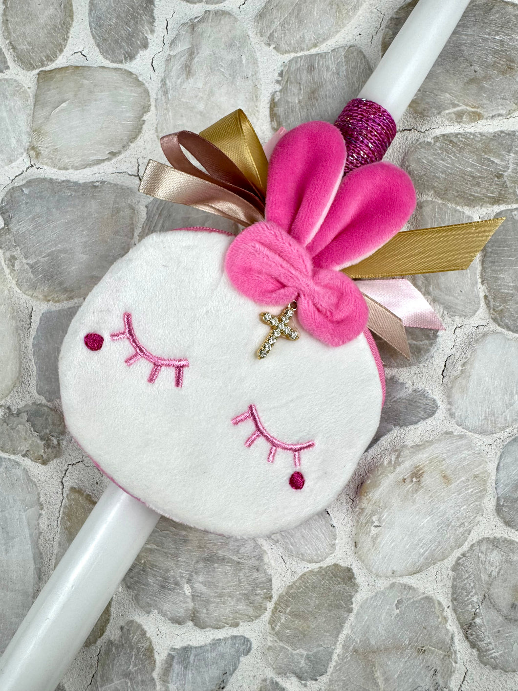 Corded Easter Candle with Zipper Pouch and Cross EC202556