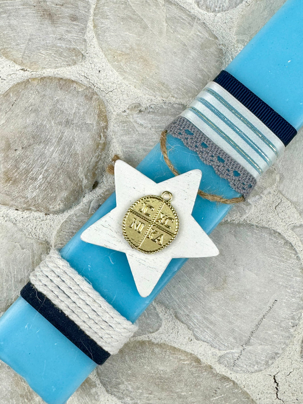 Rectangle Easter Candle with Konstantinato Star EC202432