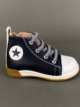 Load image into Gallery viewer, Gorgino Leather Navy Blue High Cut with Shoelaces and Zipper GH201732
