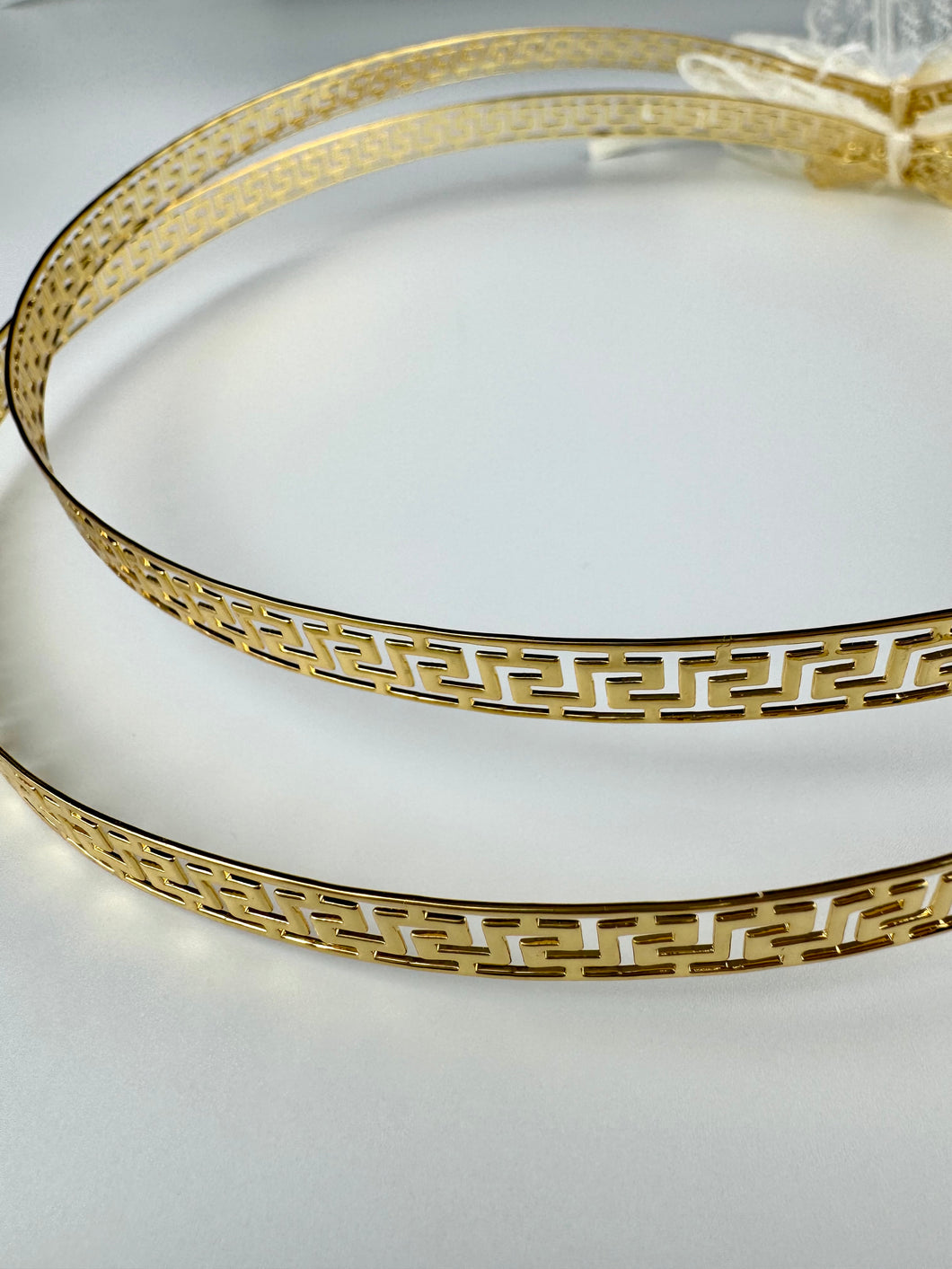 Gold Greek Key Wedding Crowns S1006G