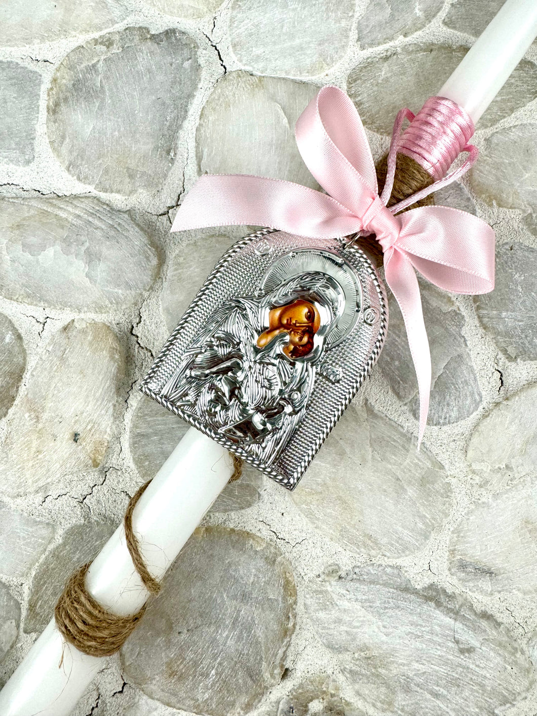Corded Easter Candle with Icon EC2024207