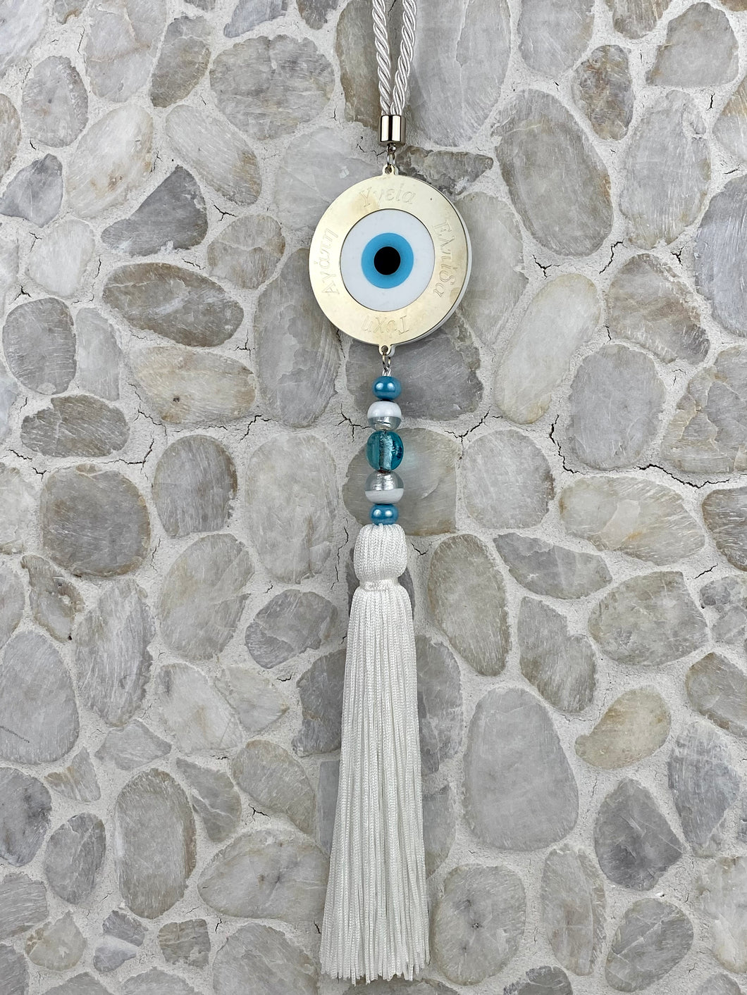 Gouri 20219 Health Love Luck Evil Eye with Murano Blue Glass Beads and Tassel