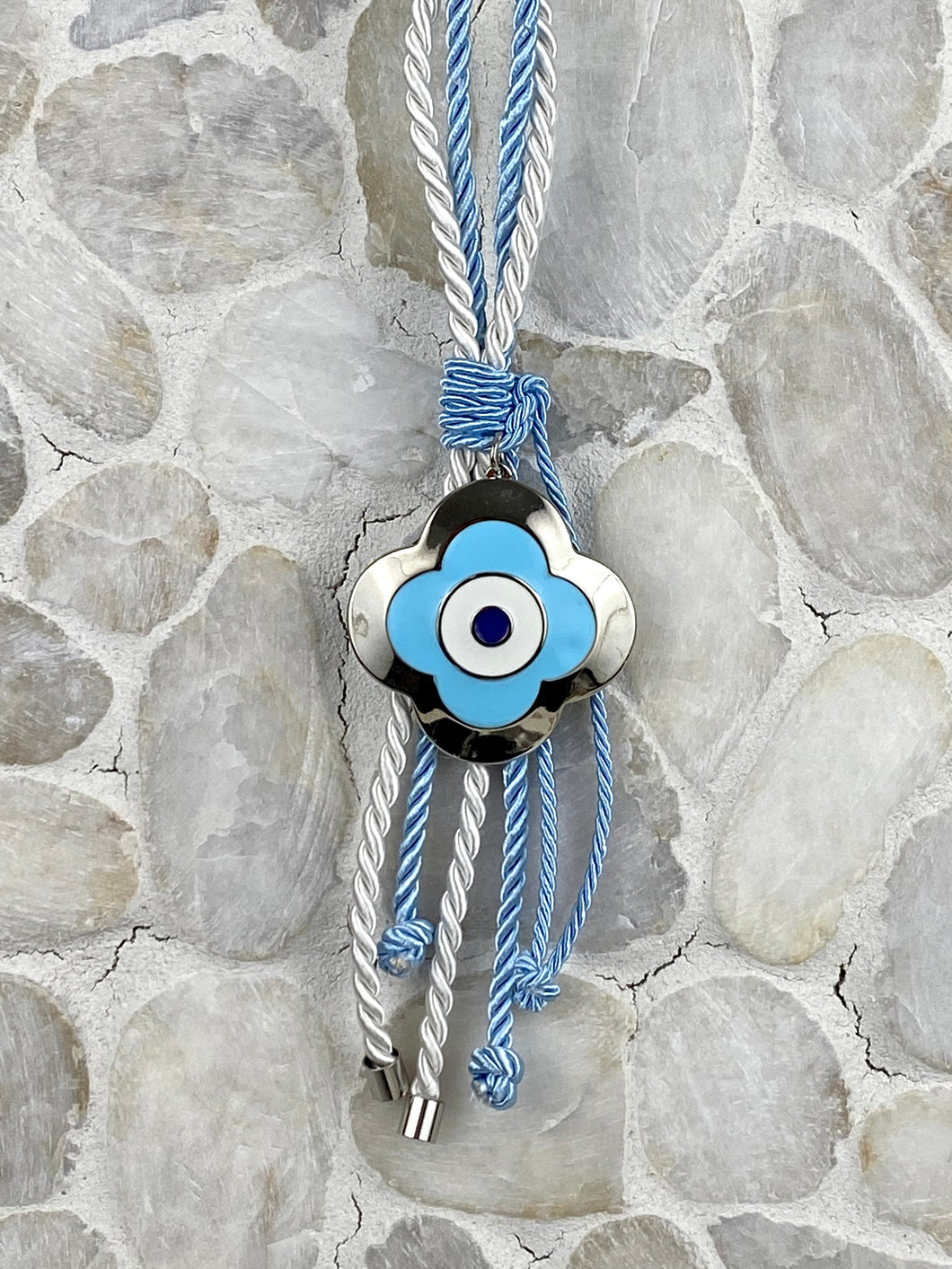 White and Navy Blue Rope with metal Evil Eye Gouri 202121