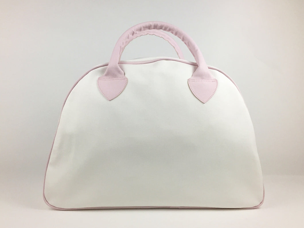 White Duffle Bag with Pink Trim PD1