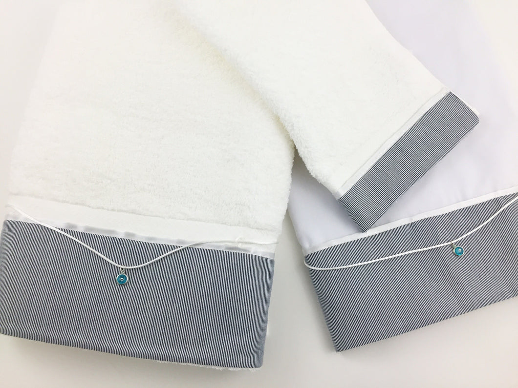 3pc Lathopana Set with Large Bath Towel, Hand Towel, Oil Sheet, onesie with oil cap T24587
