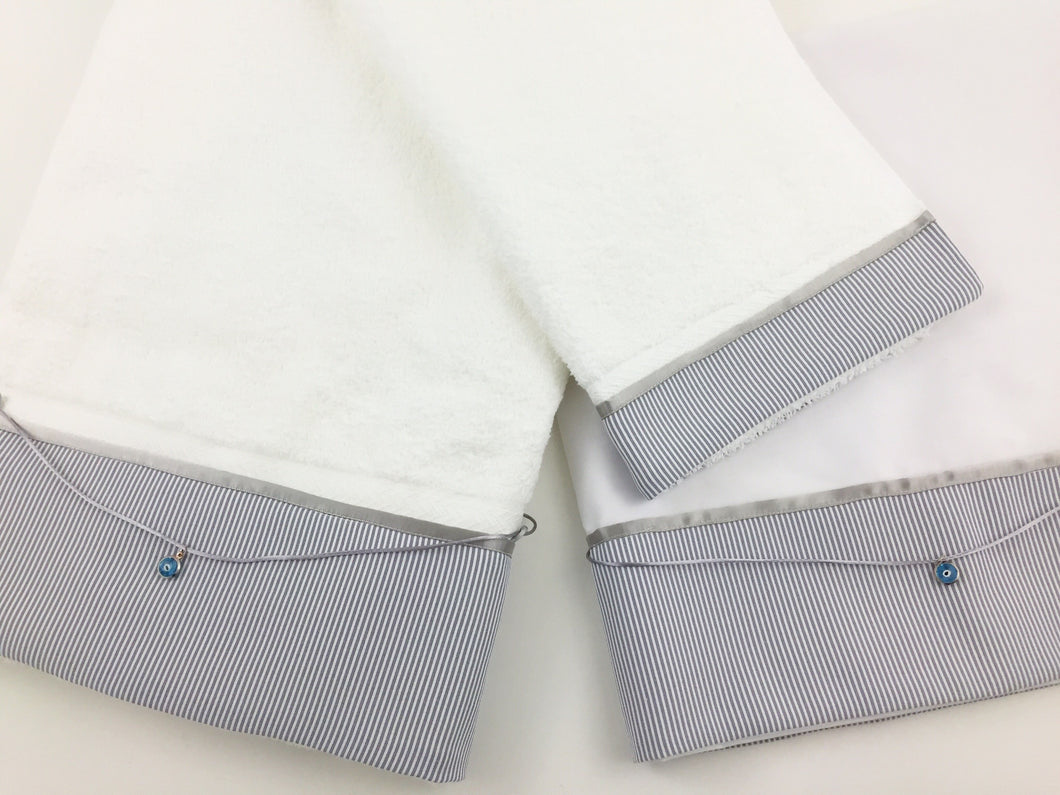 3pc Lathopana Set with Large Bath Towel, Hand Towel, Oil Sheet, and 3pc undergarments or onesie with oil cap T24575