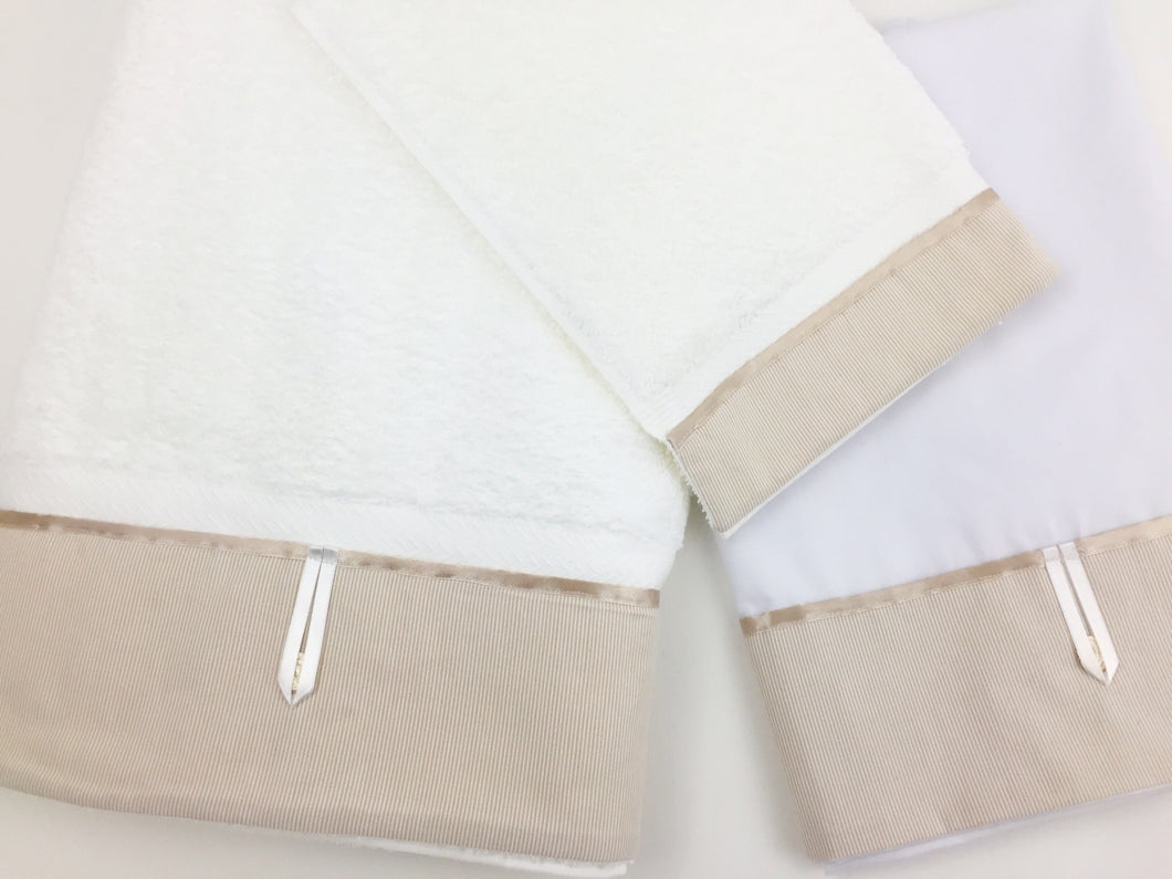 3pc Lathopana Set with Large Bath Towel, Hand Towel, Oil Sheet, onesie with oil cap T24560