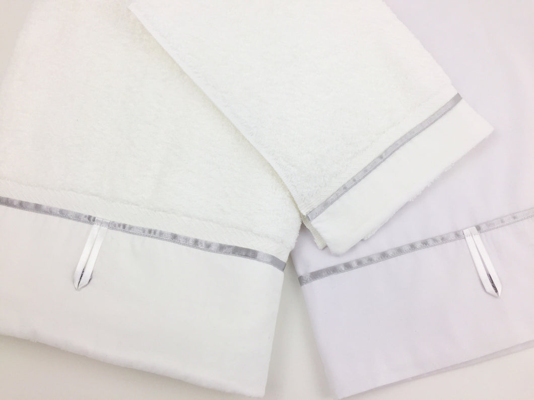 3pc Lathopana Set with Large Bath Towel, Hand Towel, Oil Sheet, and 3pc undergarments or onesie with oil cap T24555