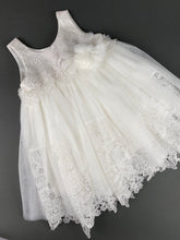 Load image into Gallery viewer, Dress 70 Girls Baptismal Christening French Lace Dress with  matching Bolero and Hat. Made in Greece exclusively for Rosies Collections
