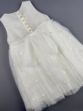 Load image into Gallery viewer, Dress 23 Girls Baptismal Christening Sleeveless  3pc Dress, with matching Bolero and Hat. Made in Greece exclusively for Rosies Collections.
