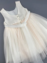 Load image into Gallery viewer, Dress 60 Girls Baptismal Christening Dress very light glitter dusty rose with sequence top, matching Bolero and Hat. Made in Greece exclusively for Rosies Collections.
