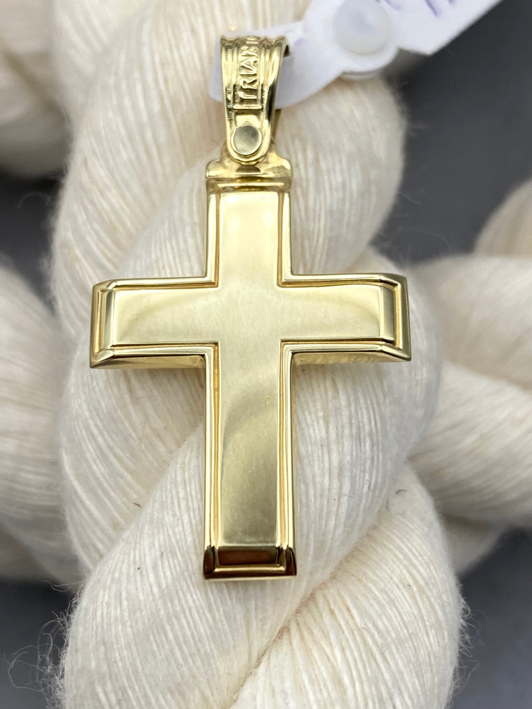 Triantos 14k Yellow  Gold Cross Polished and Brushed  3.71g 222516