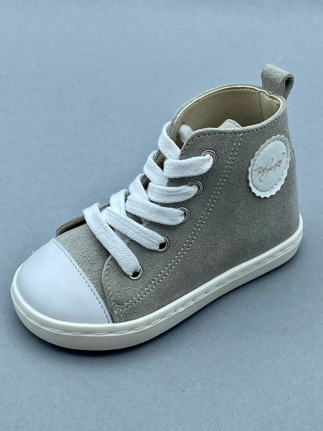 Baby Walker Grey Suede High Cut Walking Shoe with Laces