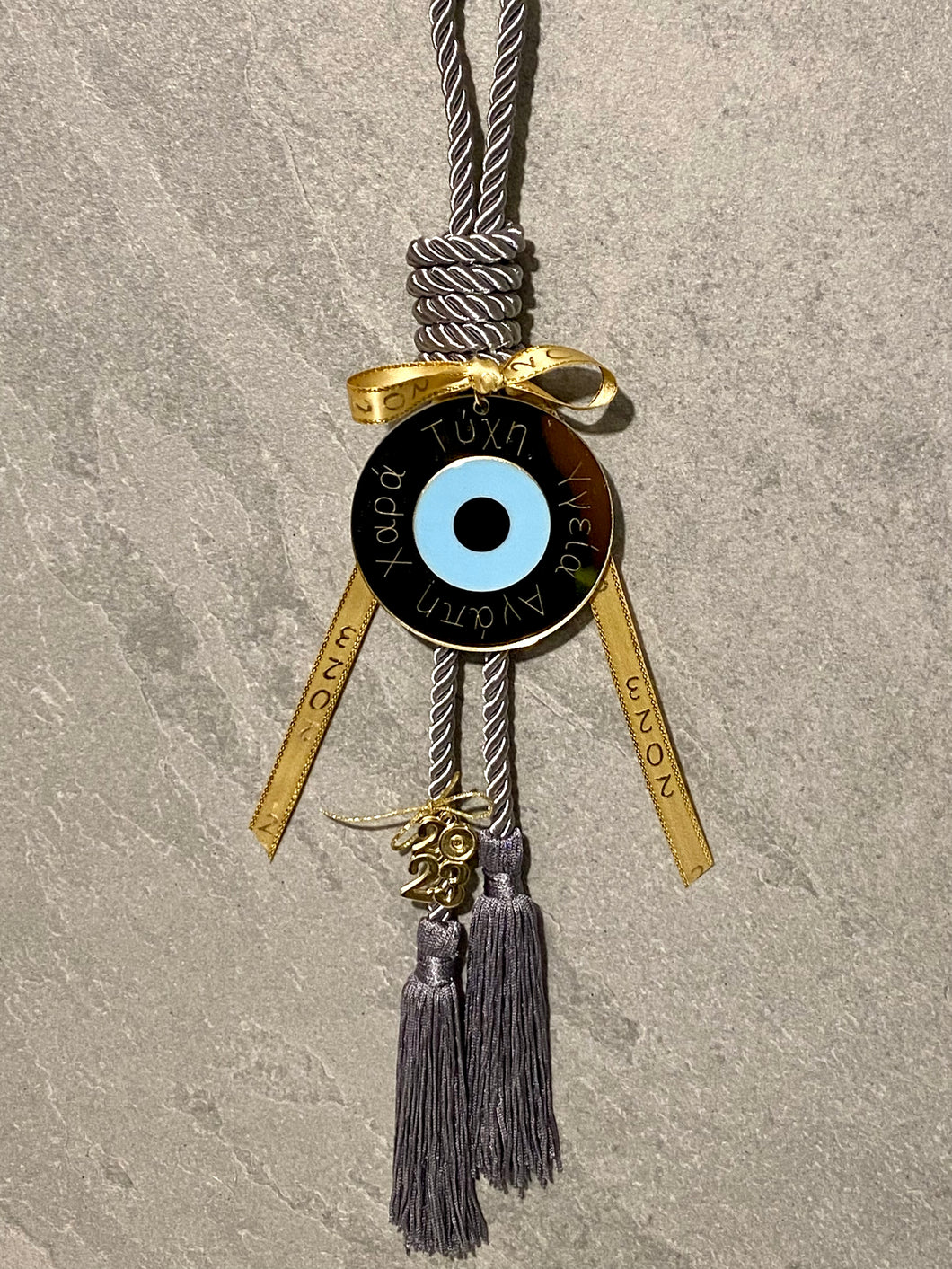 Acrylic Gold Mati Health, Luck and Love Gouri with Charms and Double Tassel G233450