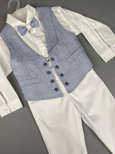 Load image into Gallery viewer, Rosies Collections 7pc Suit, Pants, Vest, Dress Shirt, Bow Tie, Belt and Hat, made in Greece,  exclusively for Rosies Collections. S202344
