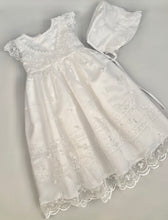 Load image into Gallery viewer, Lace Gown 3 Girls Christening Baptismal Lace Embroidered Gown with Matching Hat
