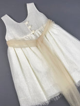 Load image into Gallery viewer, Dress 62 Girls Baptismal Christening Dress with sequence French lace , matching Bolero and Hat. Made in Greece exclusively for Rosies Collections.
