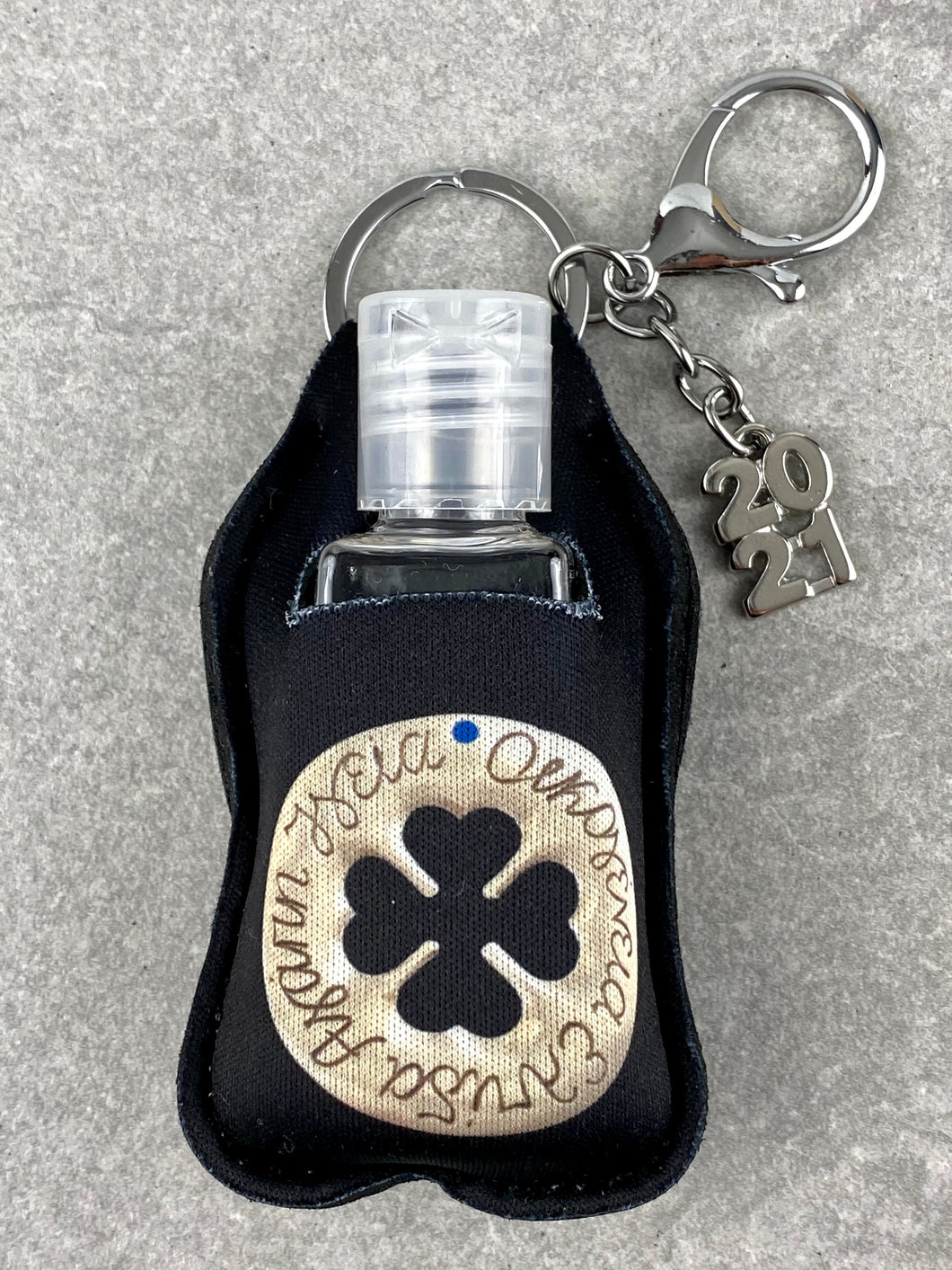 Hand Sanitizer Pouch Lucky 4 Leaf Clover Keychain 8
