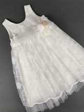 Load image into Gallery viewer, Dress 69 Girls Baptismal Christening Embroidered French Lace, matching Bolero and Hat. Made in Greece exclusively for Rosies Collections
