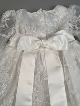 Load image into Gallery viewer, Lace Gown 1 Girls Christening-Baptismal Embroidered Lace Gown  with Rhinestone Belt Hat
