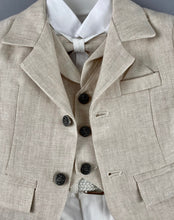 Load image into Gallery viewer, Rosies Collections 7pc full suit, Dress shirt with cuff sleeves, Bow Tie, Pants, Blazer, Vest,  Belt or Suspenders &amp; Hat. Made in Greece exclusively for Rosies Collections S202337
