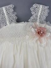Load image into Gallery viewer, Dress 20 Girls Baptismal Christening Sleeveless  3pc Dress with matching Bolero and Hat. Made in Greece exclusively for Rosies Collections.
