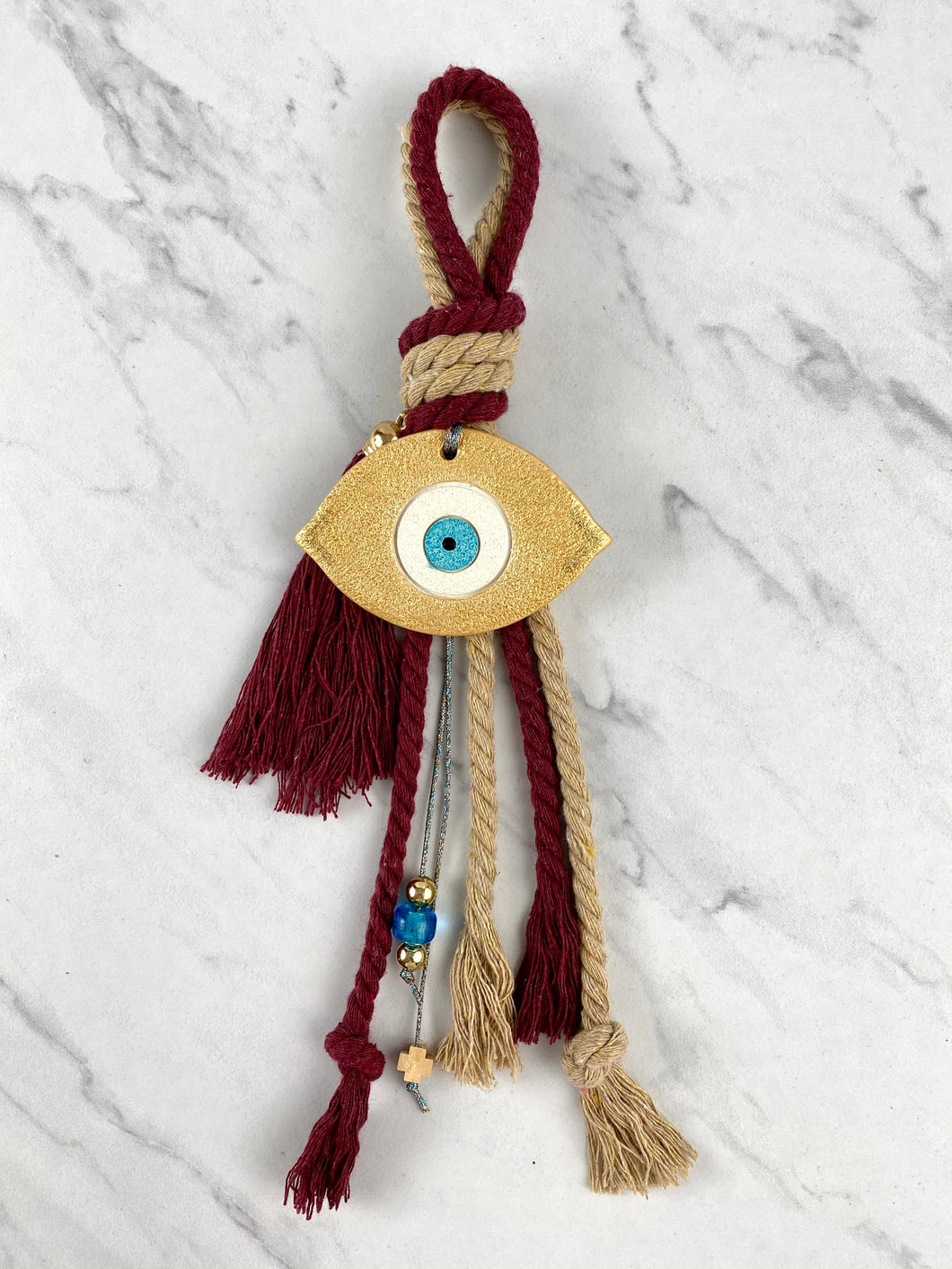 Ceramic Gold Mati Double Cord Gouri with glass beads