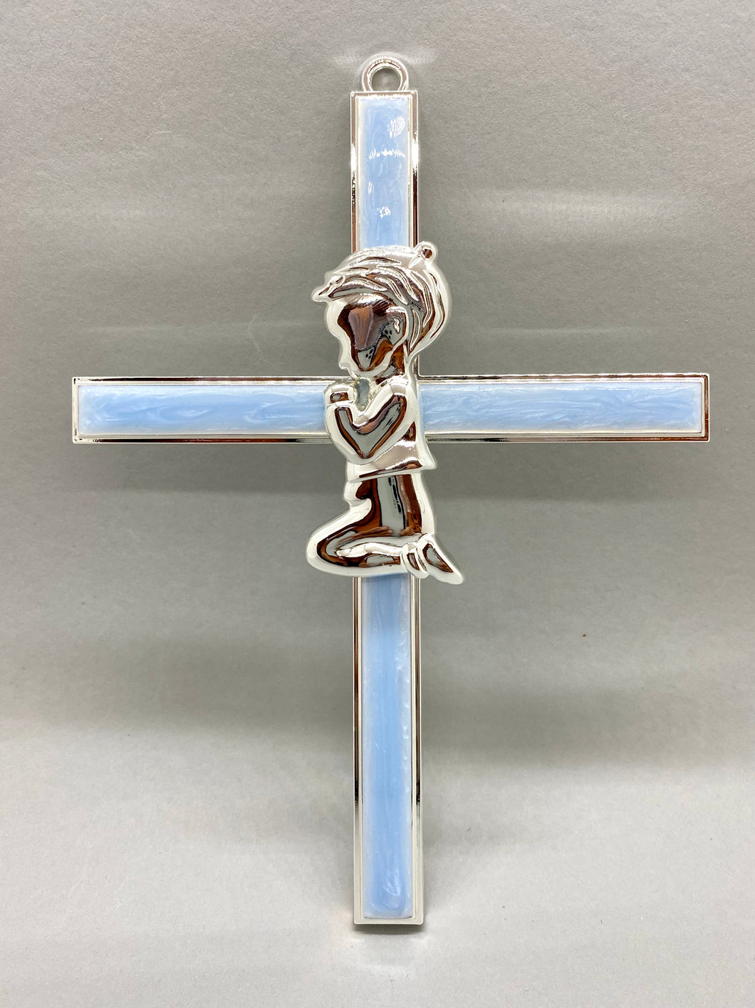 Pearl Blue Metal Cross 2