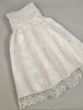 Load image into Gallery viewer, Lace Gown 2 Girls Christening Baptismal Embroidered Lace Gown with Matching Cape and Hat
