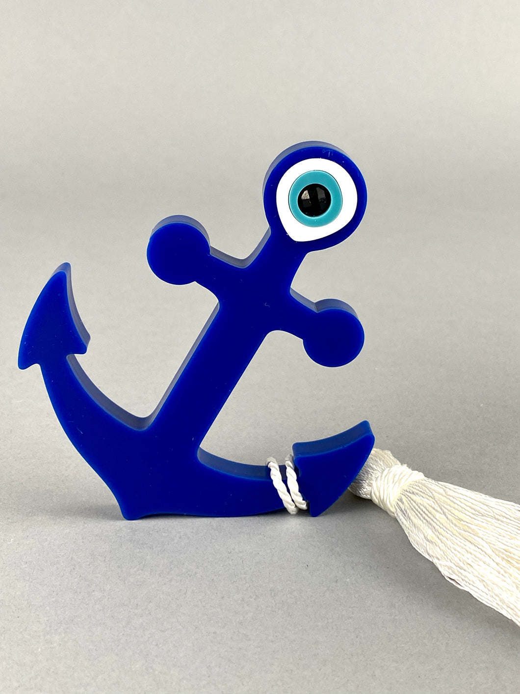 Large Freestanding Evil Eye Mati Anchor with Tassel