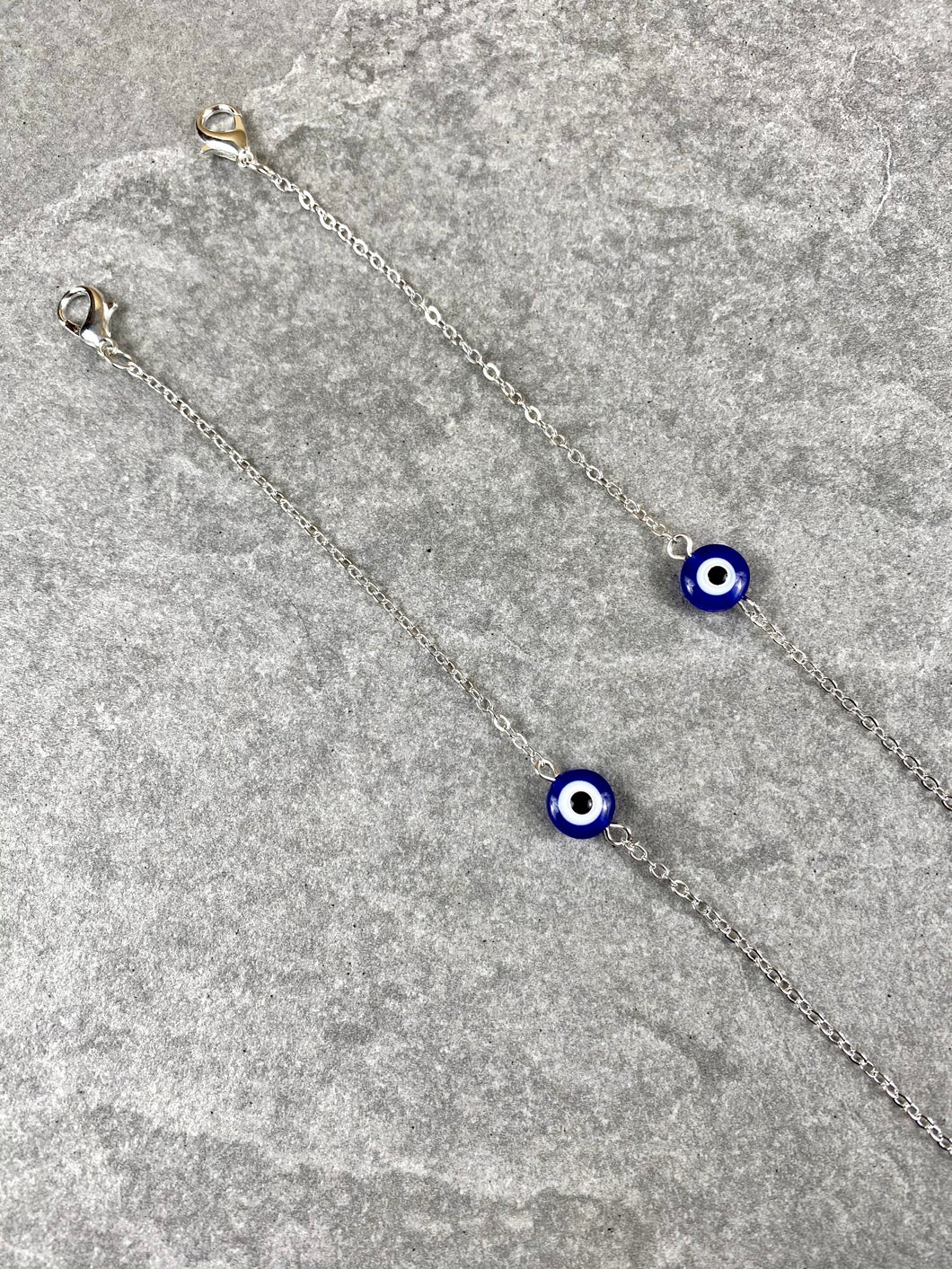 Face Mask Silver Evil Eye Lanyard L4