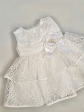 Load image into Gallery viewer, Dress 6 Girls Embroidered Lace Layered Dress with Pearl Flower
