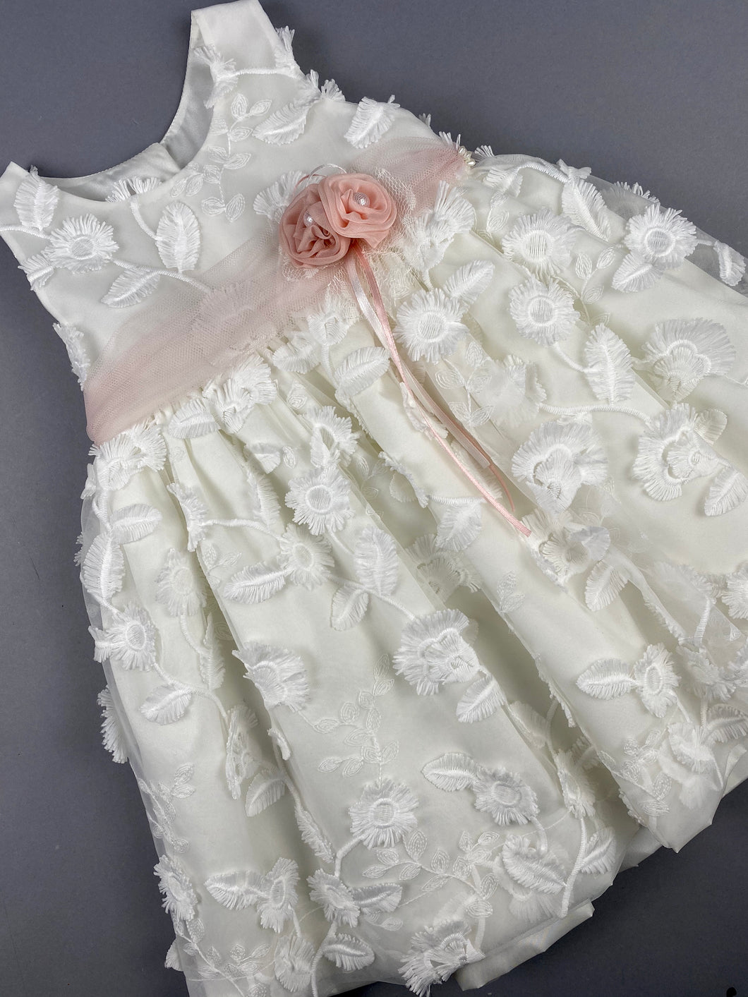 Dress 22 Girls Baptismal Christening Sleeveless  3pc Dress, with matching Bolero and Hat. Made in Greece exclusively for Rosies Collections.