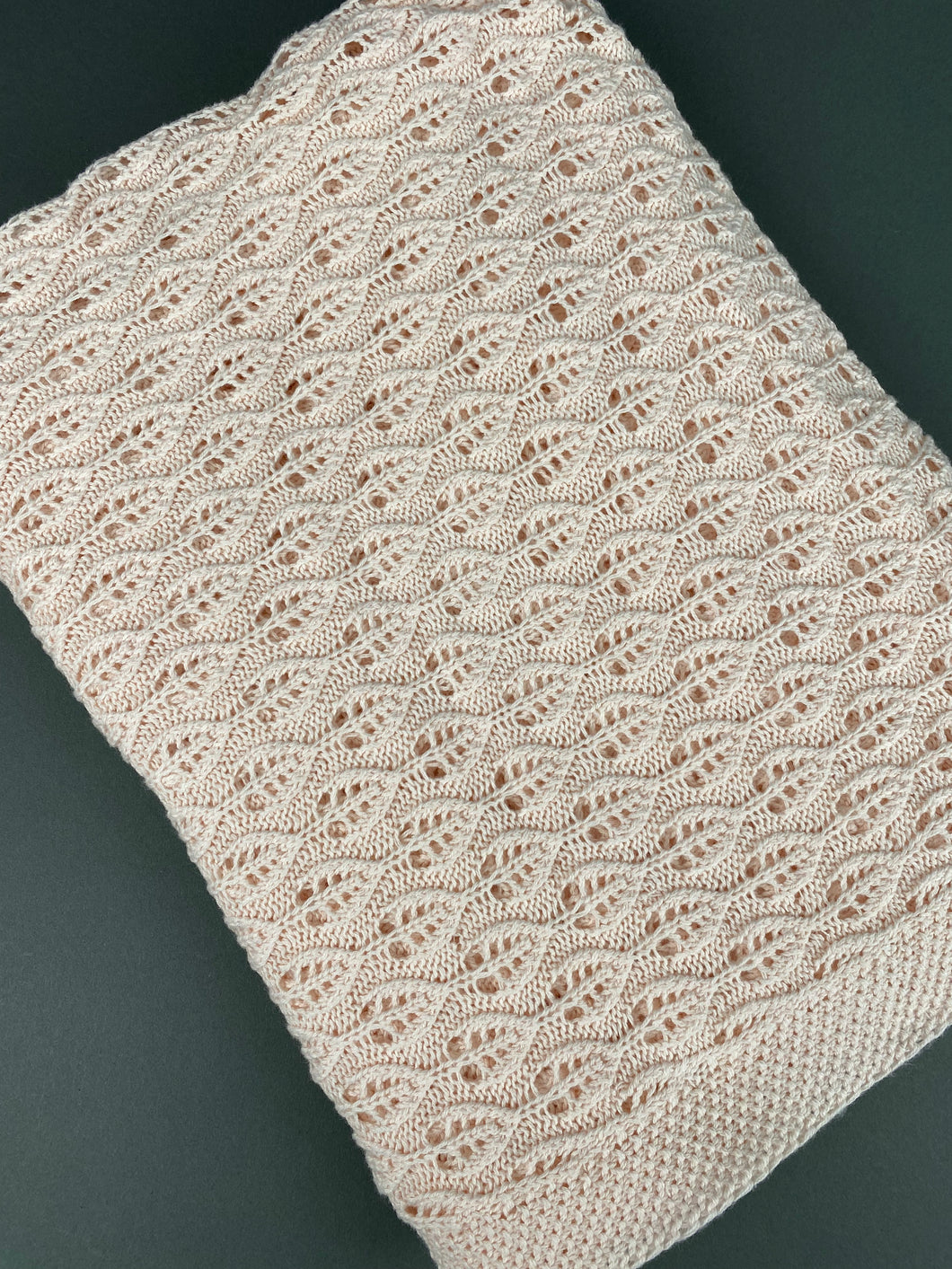 Pink Knitted Blanket 100% Cotton PB3