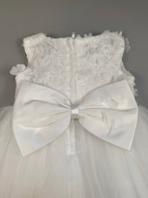 Load image into Gallery viewer, Dress 7 Girls Christening Baptismal Embroidered Dress with Rhinestone Broach
