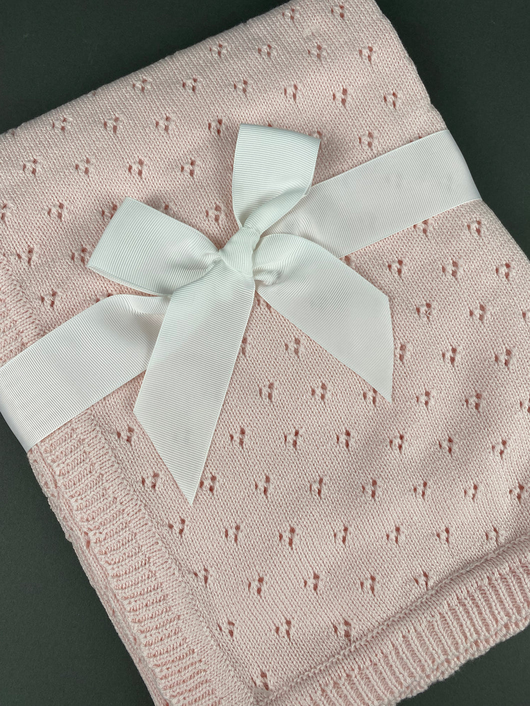 Pink Knitted Blanket PB1 100% Cotton