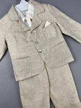 Load image into Gallery viewer, Rosies Collections 7pc full Linen suit, Dress shirt With Cuff sleeves, Pants, Jacket, Vest, Belt or Suspenders, Cap. Made in Greece exclusively for Rosies Collections S201914
