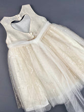 Load image into Gallery viewer, Dress 58 Girls Baptismal Christening Dress very light dusty rose with sequence, matching Bolero and Hat. Made in Greece exclusively for Rosies Collections.
