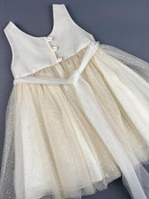 Load image into Gallery viewer, Dress 60 Girls Baptismal Christening Dress very light glitter dusty rose with sequence top, matching Bolero and Hat. Made in Greece exclusively for Rosies Collections.
