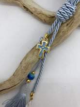 Load image into Gallery viewer, Gouri 20 Baby Blue Rope with Gold Metal Baby Blue Cross
