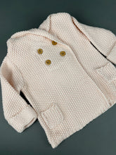 Load image into Gallery viewer, Soft Pink Knitted Sweater with Hoodie and Wooden Buttons 100% Cotton KS4
