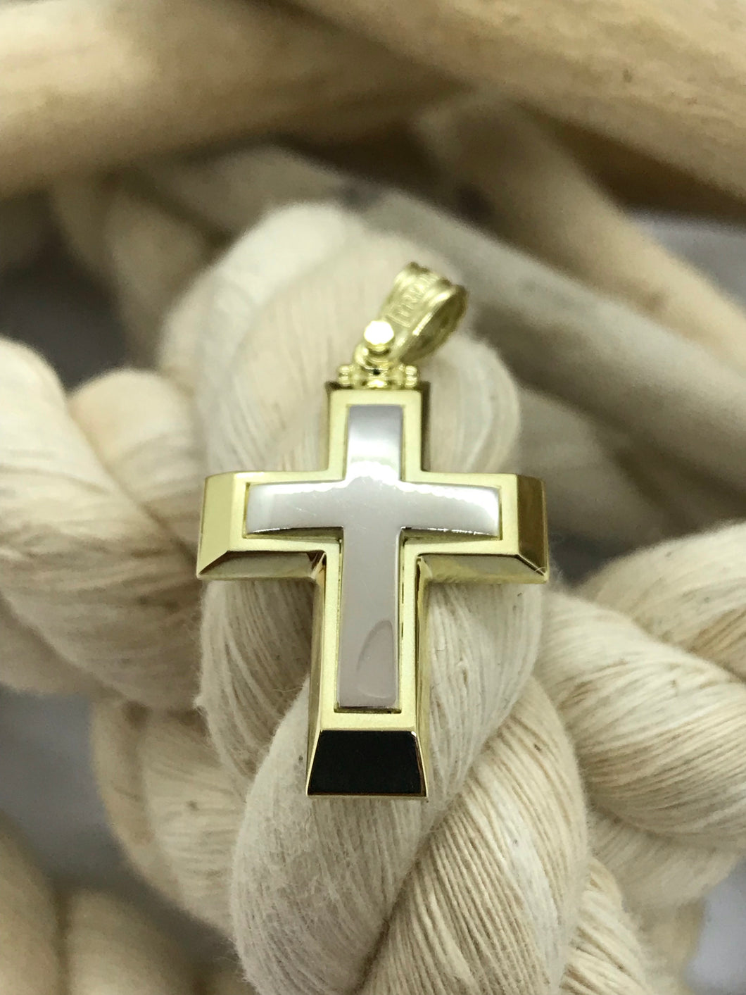 Triantos Yellow White Gold Cross 30
