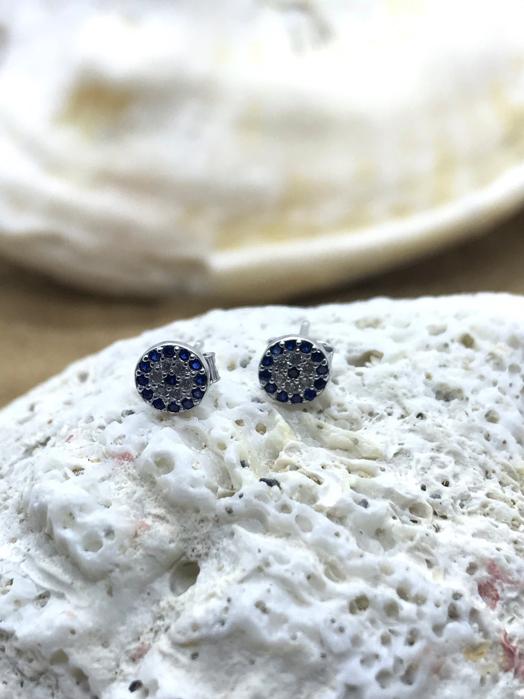 Evil Eye Mati Earrings Silver 3